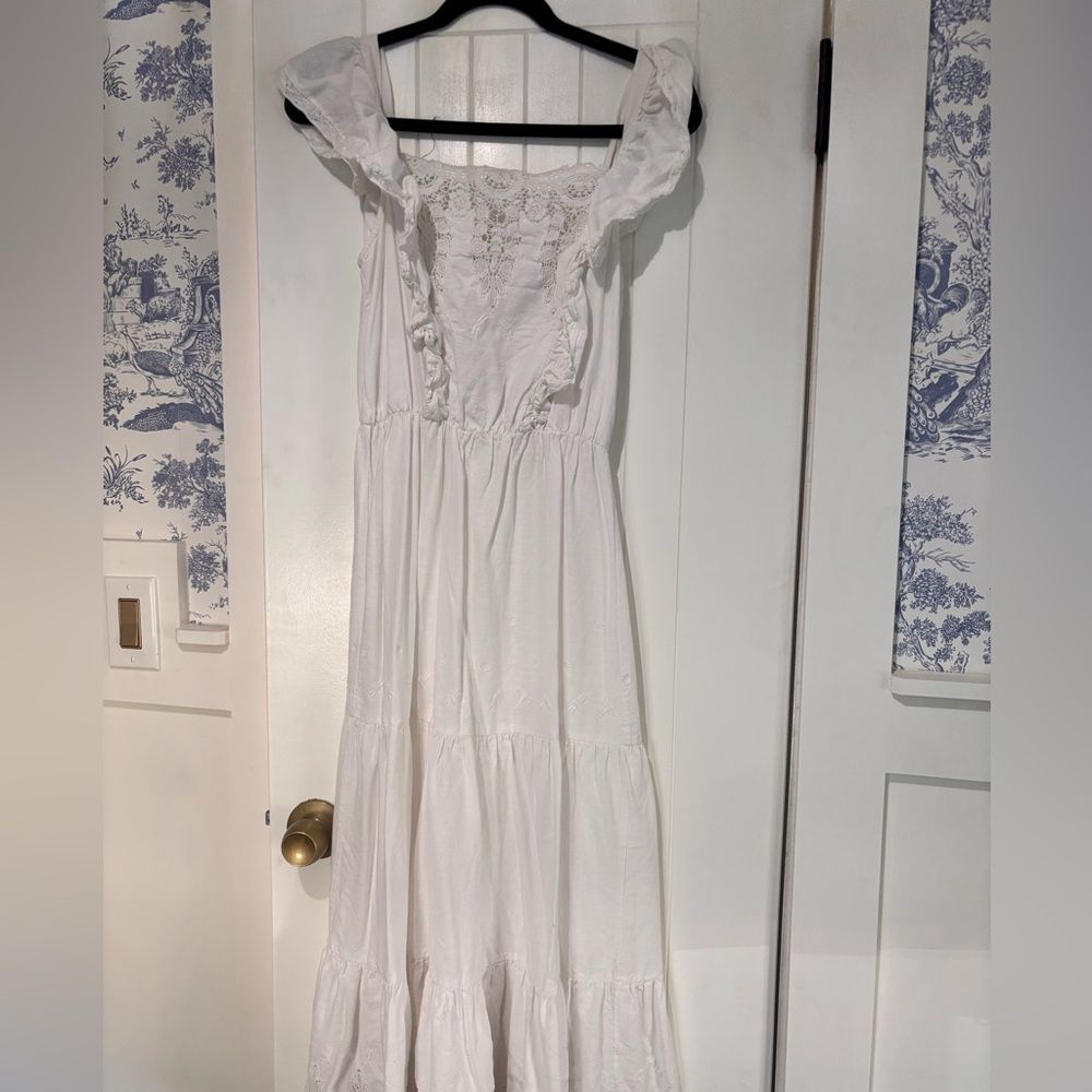 River Island White Maxi Dress with Ruffle Detail
